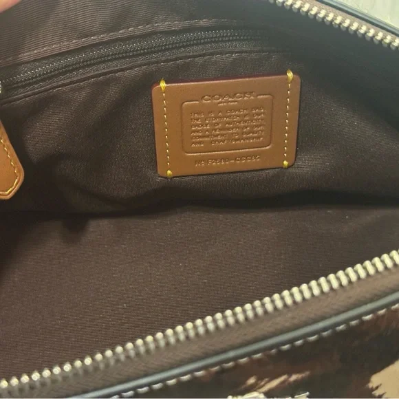 NWT Coach Asher Shoulder Bag With Cow Print CCC85 Cow Printed Haircalf Cow Multi - Picture 9 of 11
